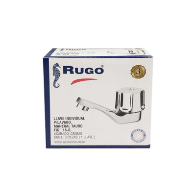 Llave Individual Lavabo Cromo 16-Q 1 Pieza Rugo